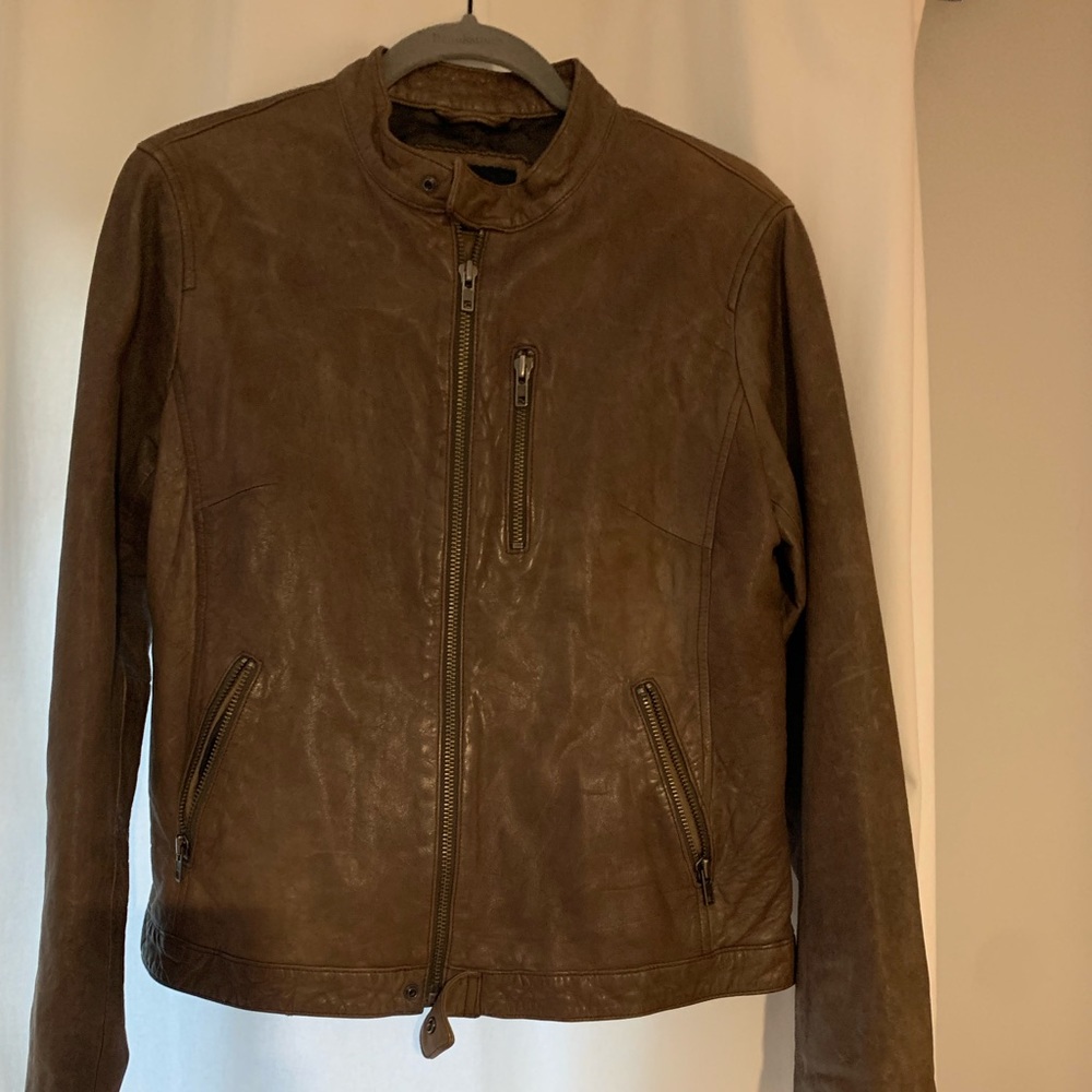 Light brown leather jacket